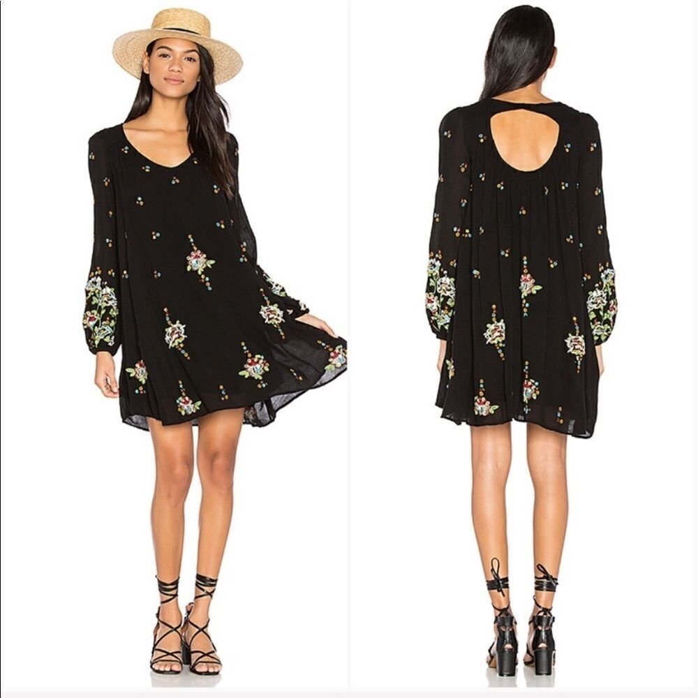 Free People Oxford Embroidered Mini Dress Sz Med